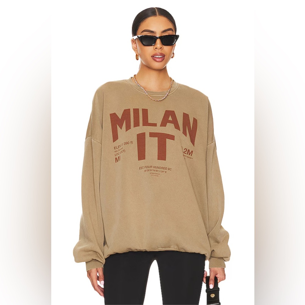 Welcome To Milan Sweatshirt in Camel Gold